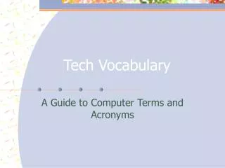 Tech Vocabulary