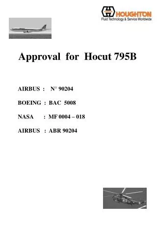 Approval for Hocut 795B