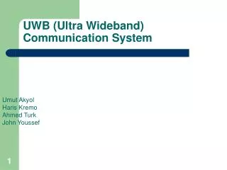 UWB (Ultra Wideband) Communication System