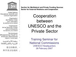 Cooperation between UNESCO and the Private Sector