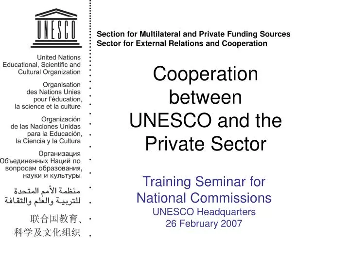 cooperation between unesco and the private sector