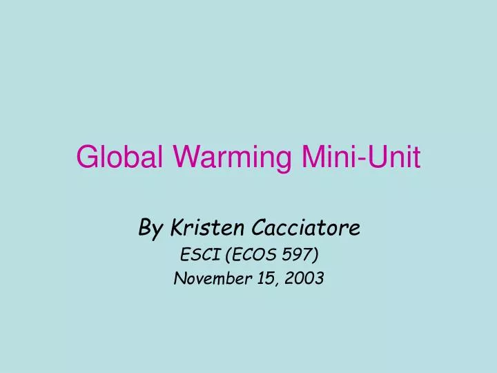 global warming mini unit