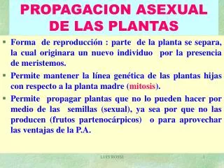 PROPAGACION ASEXUAL DE LAS PLANTAS