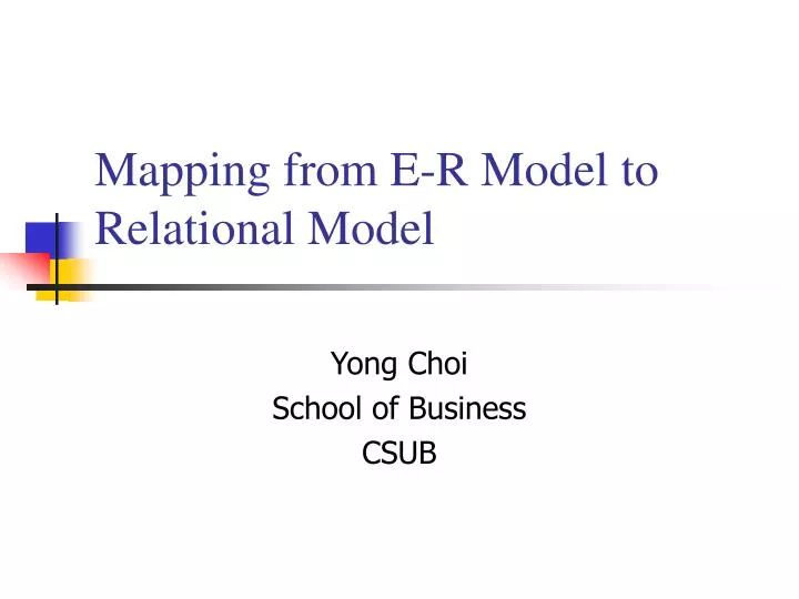 mapping from e r model to relational model