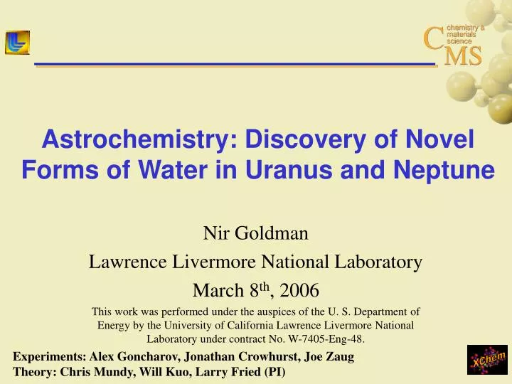 astrochemistry discovery of novel forms of water in uranus and neptune