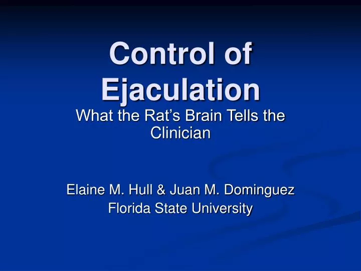 control of ejaculation