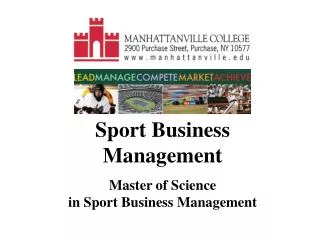 Sport Business Management Master of Science in Sport Business Management
