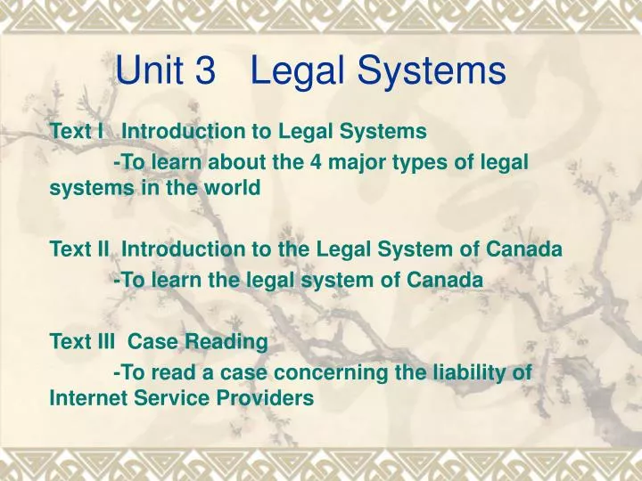 unit 3 legal systems