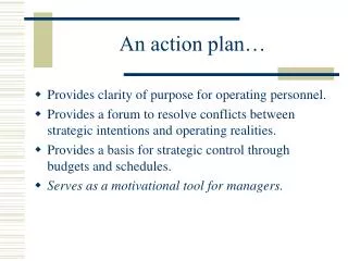 An action plan…