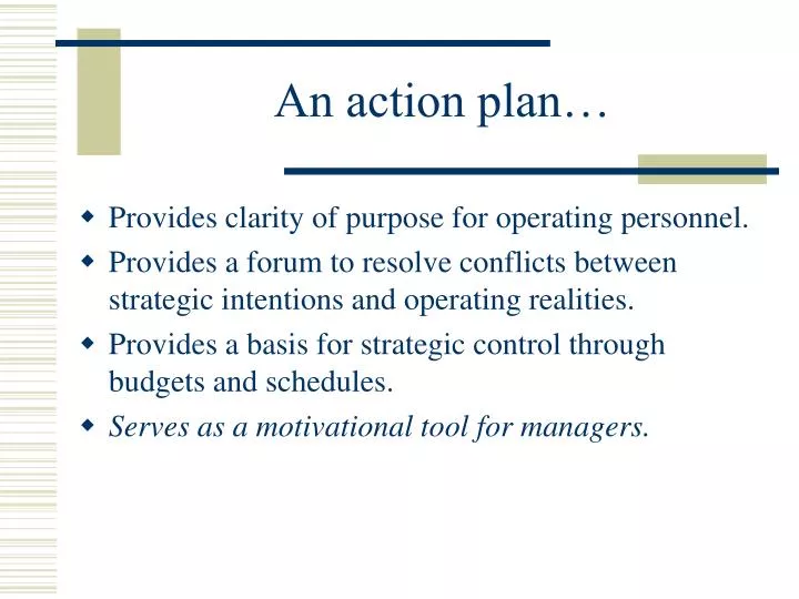 an action plan