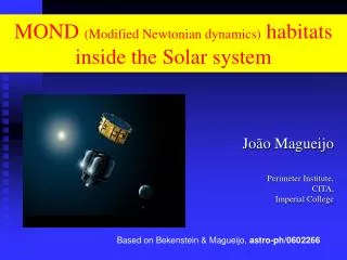 MOND (Modified Newtonian dynamics) habitats inside the Solar system