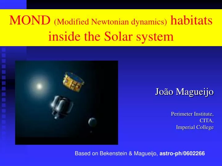 mond modified newtonian dynamics habitats inside the solar system