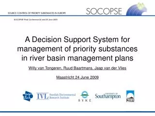 A Decision Support System for management of priority substances in river basin management plans