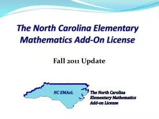 The North Carolina Elementary Mathematics Add-On License