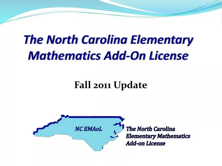 the north carolina elementary mathematics add on license