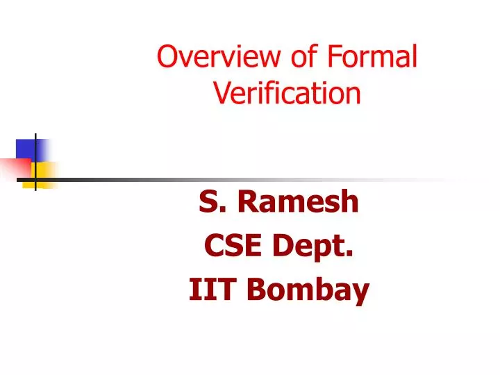 overview of formal verification