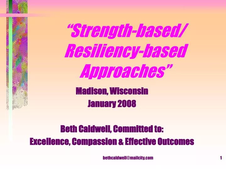 strength based resiliency based approaches