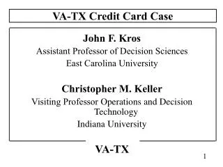 VA-TX Credit Card Case
