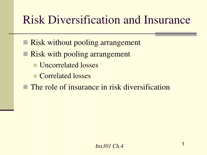 risk diversification and insurance