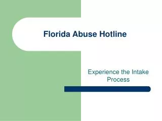 Florida Abuse Hotline