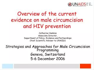 Overview of the current evidence on male circumcision and HIV prevention