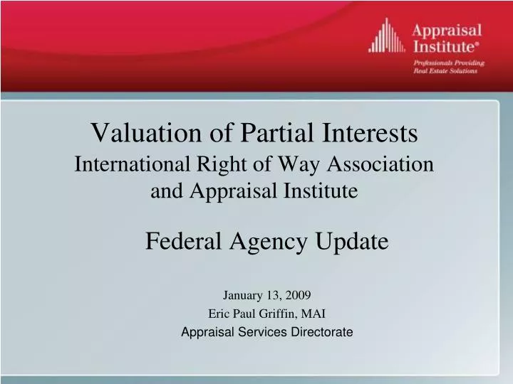 valuation of partial interests international right of way association and appraisal institute