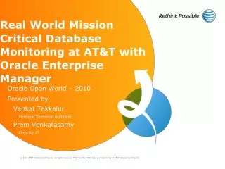 Real World Mission Critical Database Monitoring at AT&amp;T with Oracle Enterprise Manager