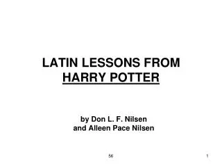 LATIN LESSONS FROM HARRY POTTER