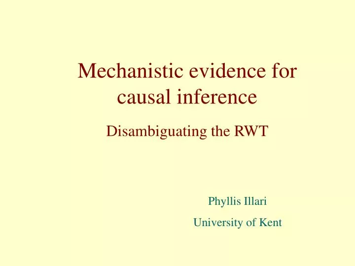 mechanistic evidence for causal inference