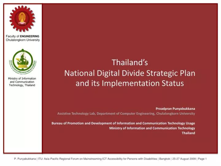 thailand s national digital divide strategic plan and its implementation status