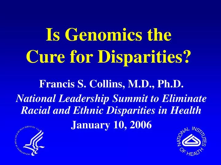 is genomics the cure for disparities