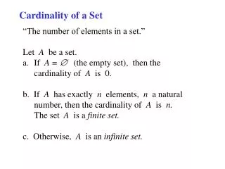 Cardinality of a Set