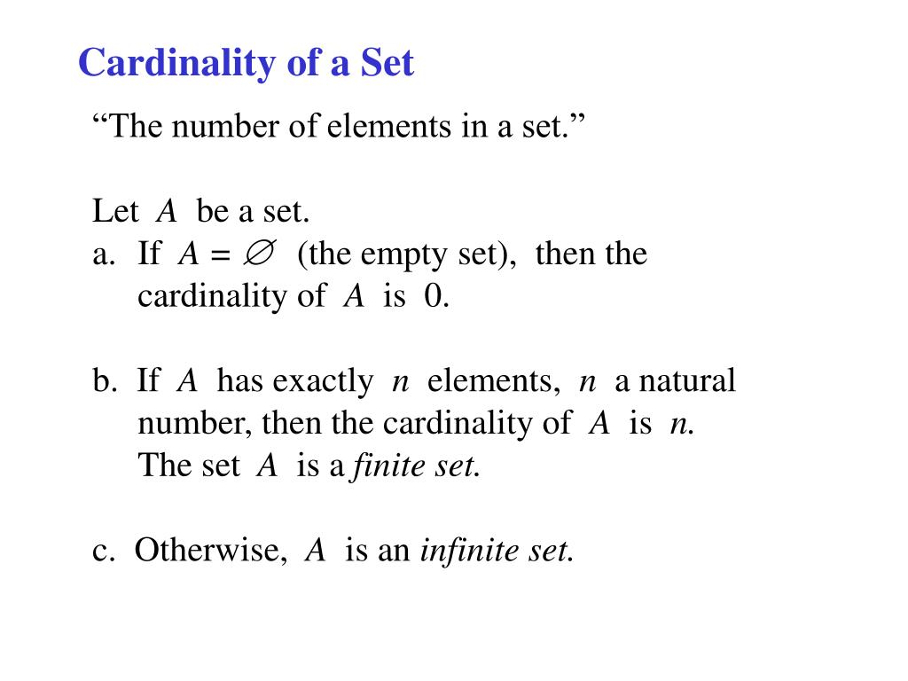 PPT - Cardinality of a Set PowerPoint Presentation, free download - ID ...