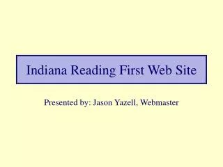 Indiana Reading First Web Site