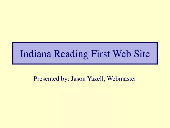 indiana reading first web site