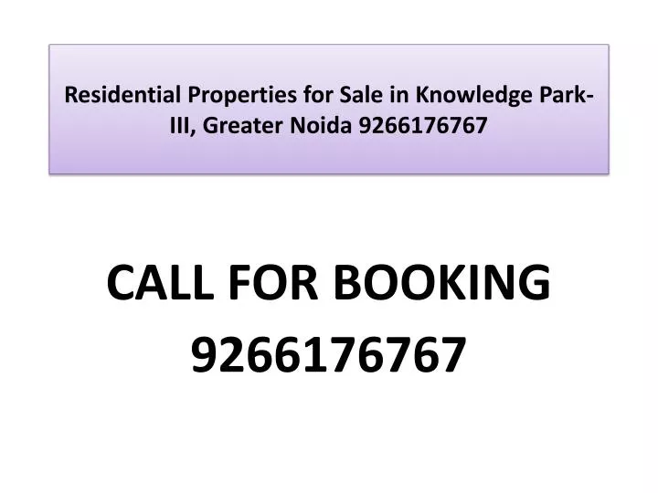 residential properties for sale in knowledge park iii greater noida 9266176767
