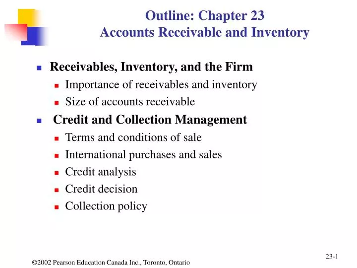 outline chapter 23 accounts receivable and inventory