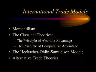 International Trade Models