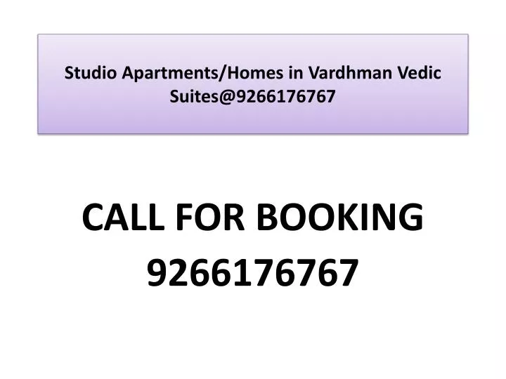 studio apartments homes in vardhman vedic suites@9266176767
