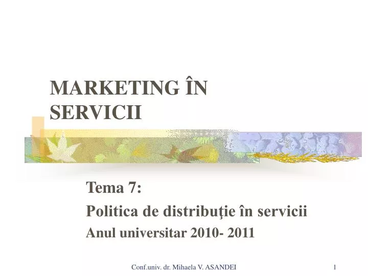 marketing n servicii