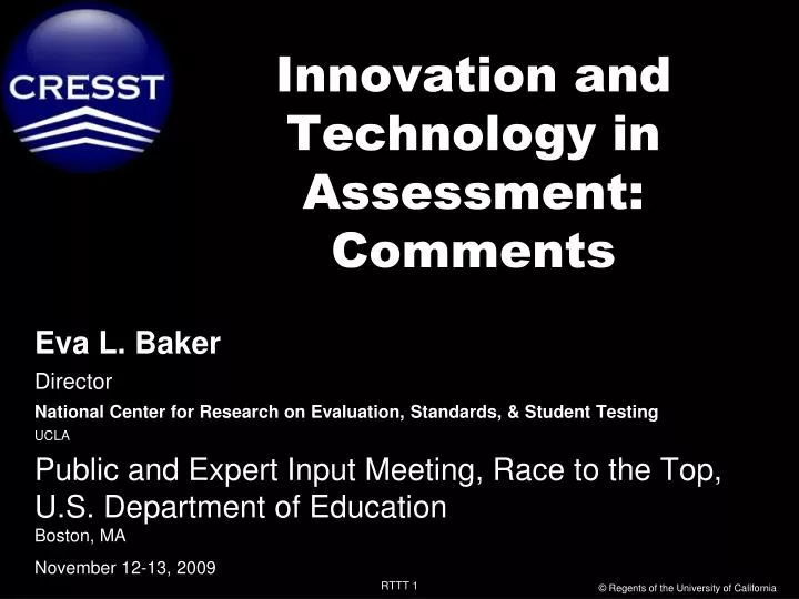 innovation and technology in assessment comments
