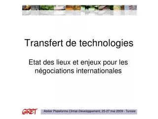 transfert de technologies