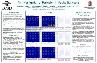 An Investigation of Perfusion in Stroke Survivors