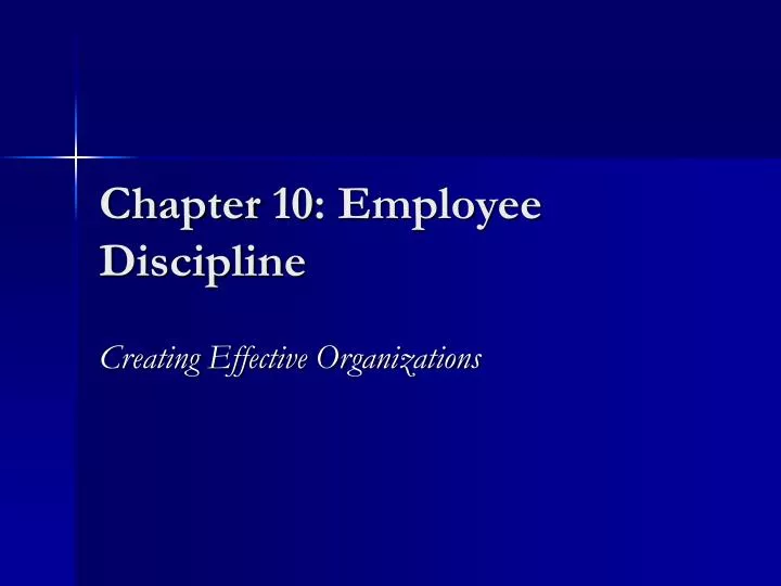 chapter 10 employee discipline
