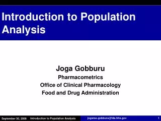 Introduction to Population Analysis