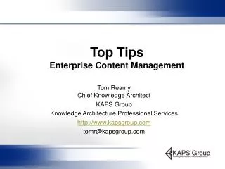 Top Tips Enterprise Content Management