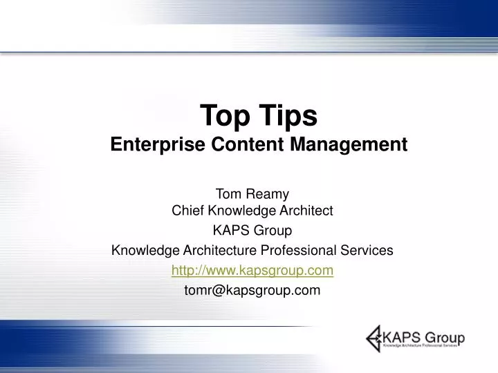 top tips enterprise content management