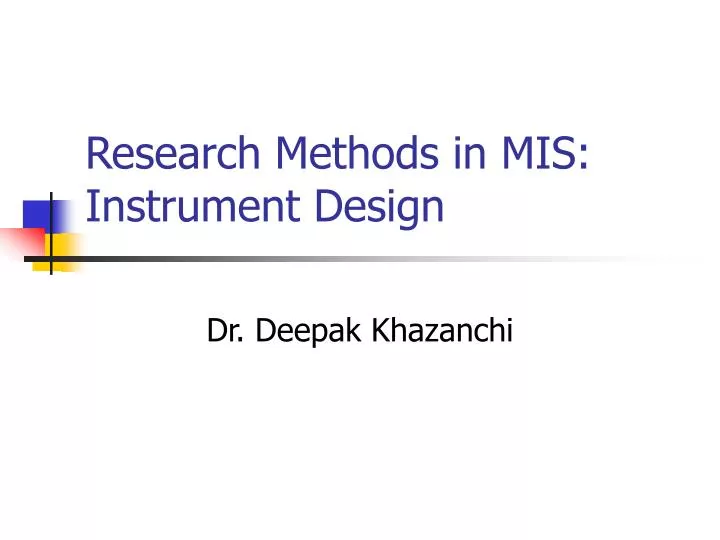 research methods in mis instrument design