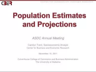 Population Estimates and Projections