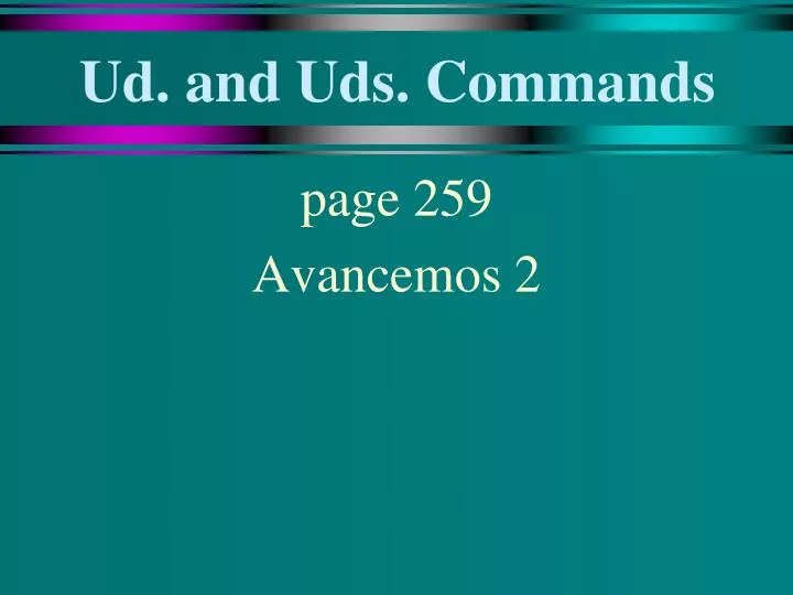 ud and uds commands